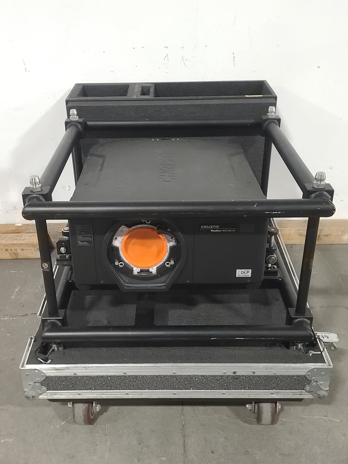 Christie Roadster WU14K-M 12,500 Lumens WUXGA  DLP x 3 Large Venue Projector (877 & 862 Hours) w/ Remote (2) Extra Lamps & Wheeled Road Case