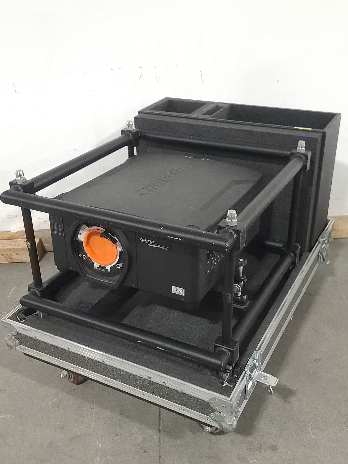 Christie Roadster WU14K-M 12,500 Lumens WUXGA  DLP x 3 Large Venue Projector (877 & 862 Hours) w/ Remote (2) Extra Lamps & Wheeled Road Case