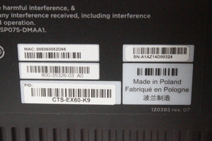 Cisco CTS-EX60-K9-RF TelePresence Video Conference Equipment (In Original Box)