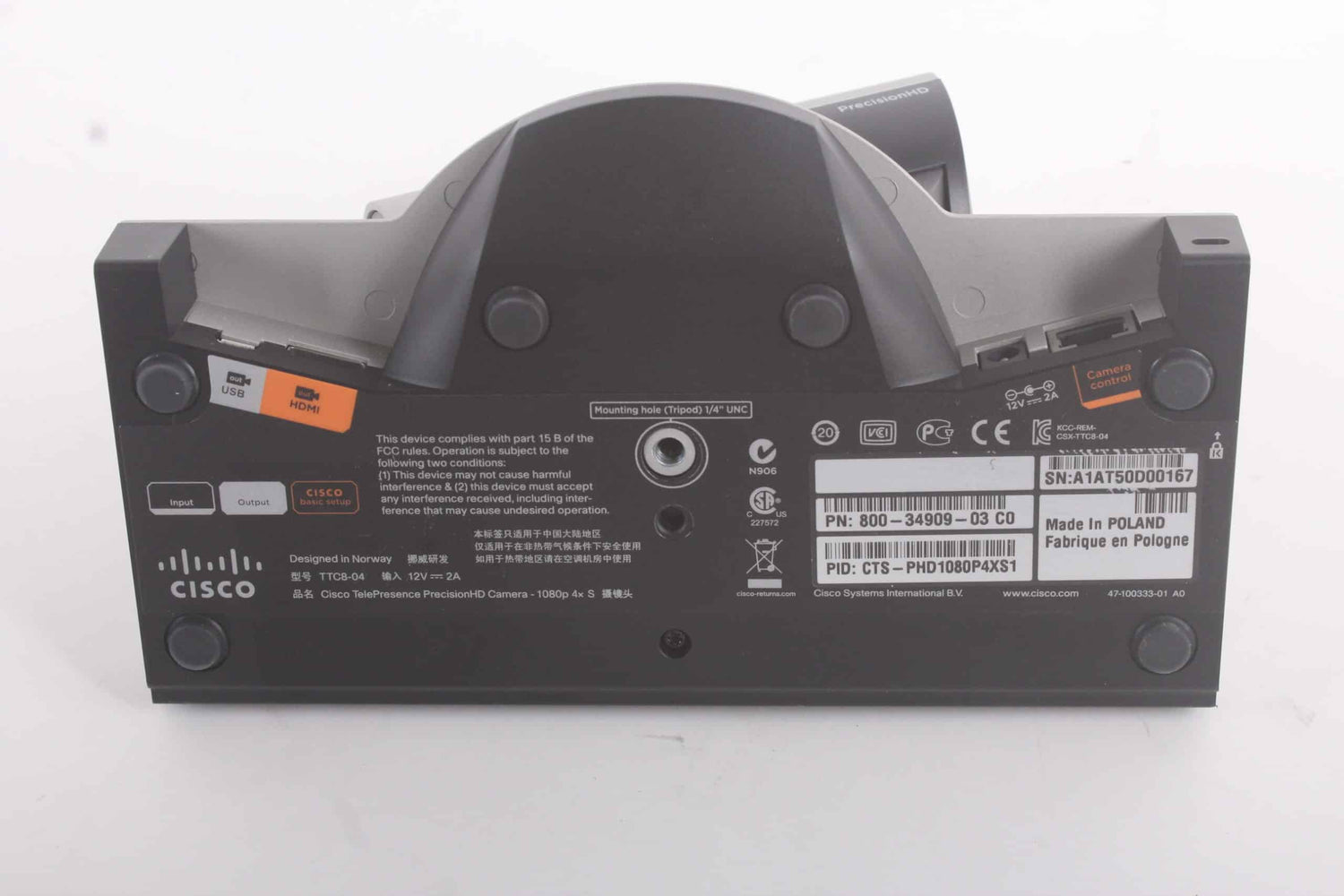 Cisco TTC8-04 Cisco CTS Quick Set Video Conference Kit w/ TTC8-04 PrecisionHD 1080p Camera