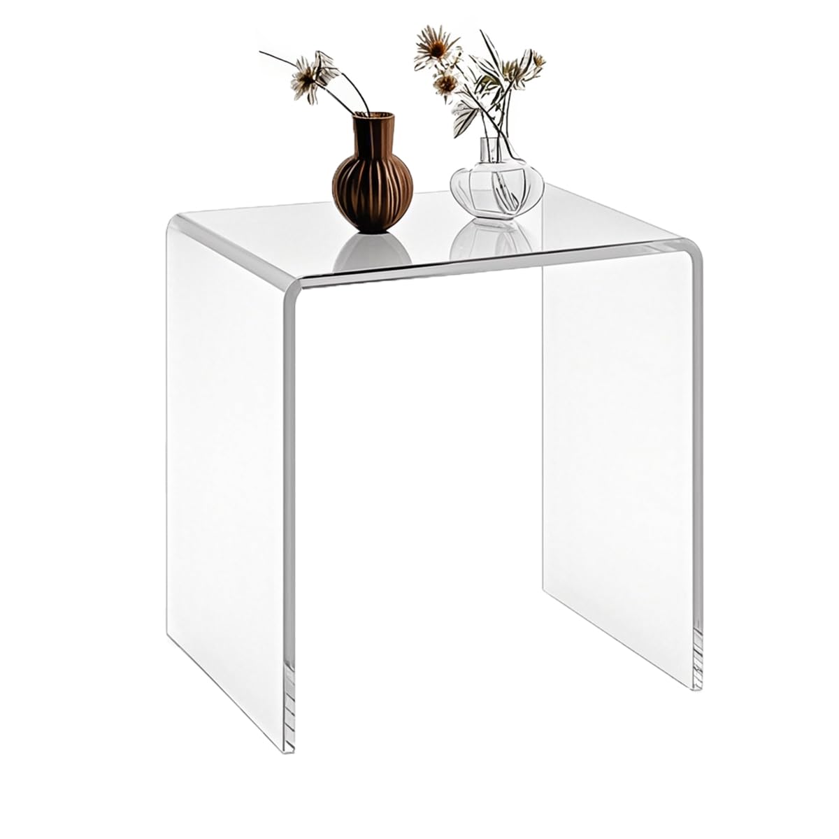 Clear-Com Acrylic Table 18" Square Base - 18" Diameter Round Top