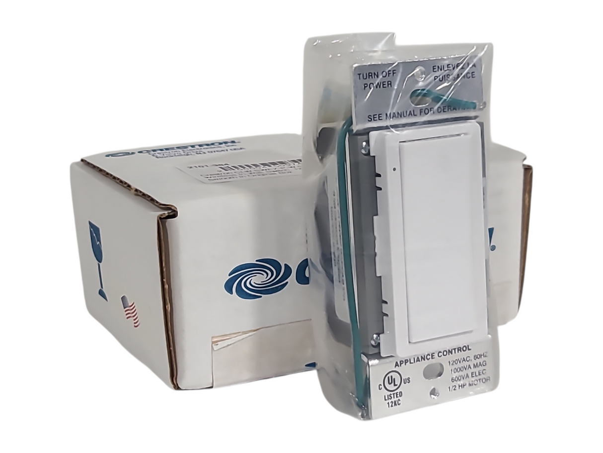 Crestron CLW-SWEX-P-W-S Cameo Wireless In-Wall Switch, 120V, White Smooth in Original Box