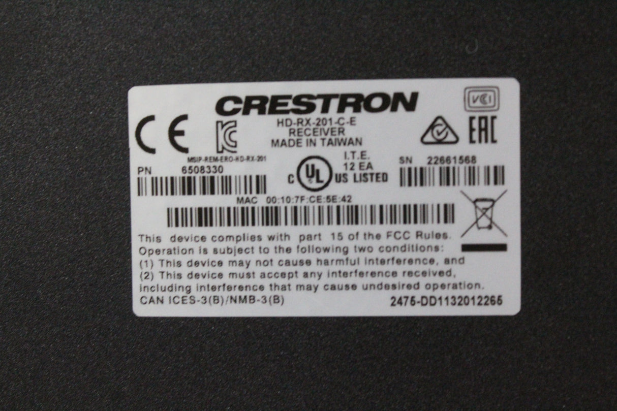 Crestron HD-RX-201-C-E Multiformat Switch and Receiver