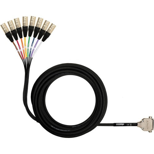 Shure DB25-XLRM 8 Channel DB25 to XLR Male Audio Snake, 25 ft