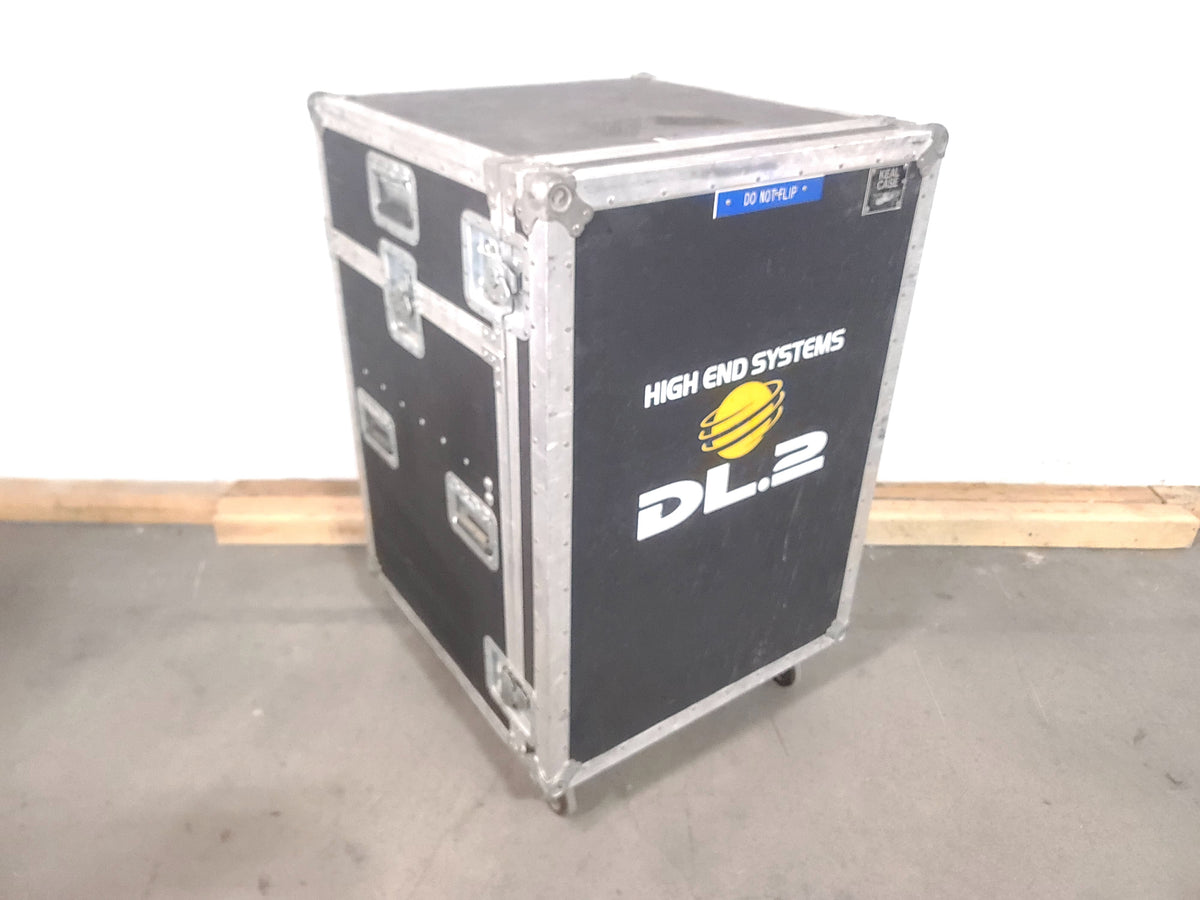 DL.2 Digital Light Moving Head Light w/ Mounting Brackets (DISPLAY ISSUES) in Wheeled Road Case