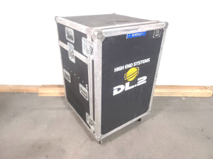 DL.2 Digital Light Moving Head Light w/ Mounting Brackets (DISPLAY ISSUES) in Wheeled Road Case