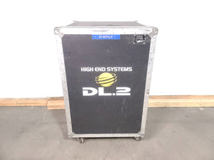 DL.2 Digital Light Moving Head Light w/ Mounting Brackets (DISPLAY ISSUES) in Wheeled Road Case
