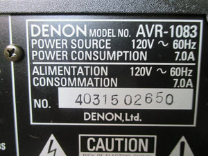 Denon AVR-1083 Dolby 7.1 Surround Sound Receiver
