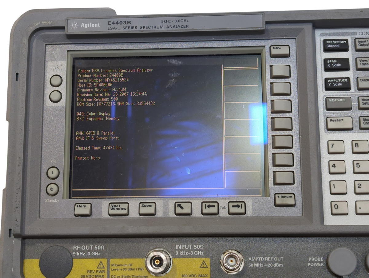 Agilent E4407B ESA-E Spectrum Analyzer, 9kHz to 26.5 Ghz