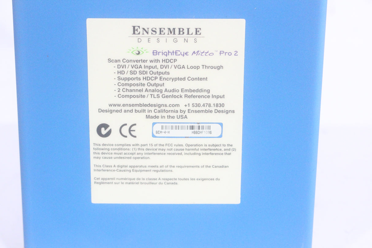 Ensemble Designs BrightEye Mitto Pro 2 Scan Converter w/ HDCP