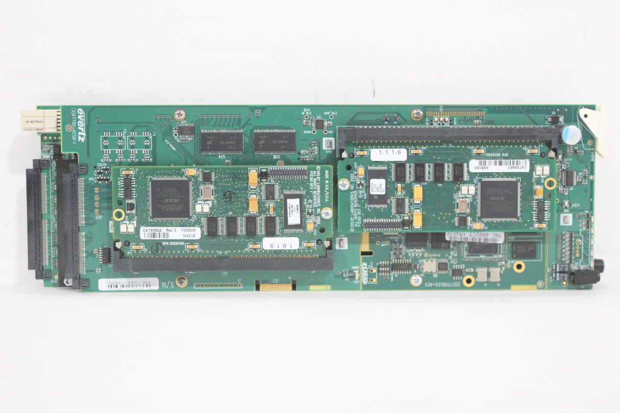 Evertz 7812XC-AES8-3G +DD 3G &amp; HD Dolby Cross Converter 7800FR +3RU Backplane (FOR PARTS)