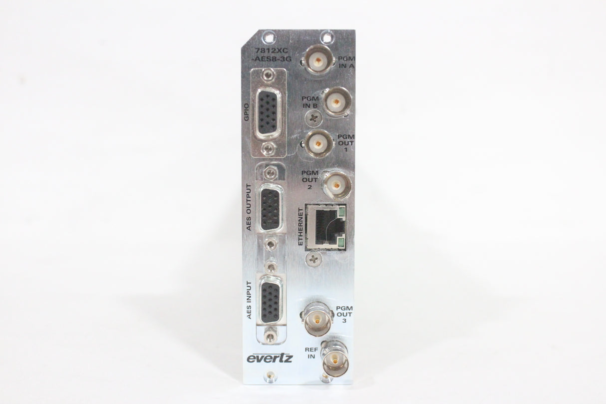 Evertz 7812XC-AES8-3G +DD 3G &amp; HD Dolby Cross Converter 7800FR +3RU Backplane (FOR PARTS)