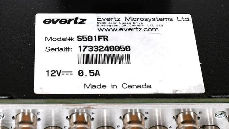 Evertz S501FR Compact High Density Distribution Frame