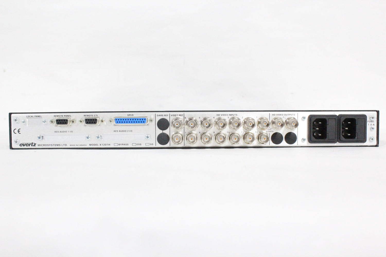 Evertz X-1201H-HES 12x1 HD/SD SDI Video Bypass Protected Router
