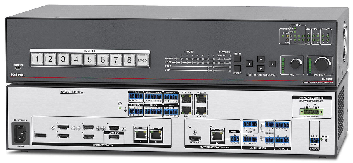 Extron IN1808 Seamless 4k Scaling Presentation Switcher – AVGear.com