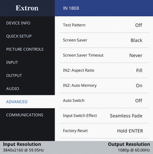Extron IN1808 Seamless 4k Scaling Presentation Switcher