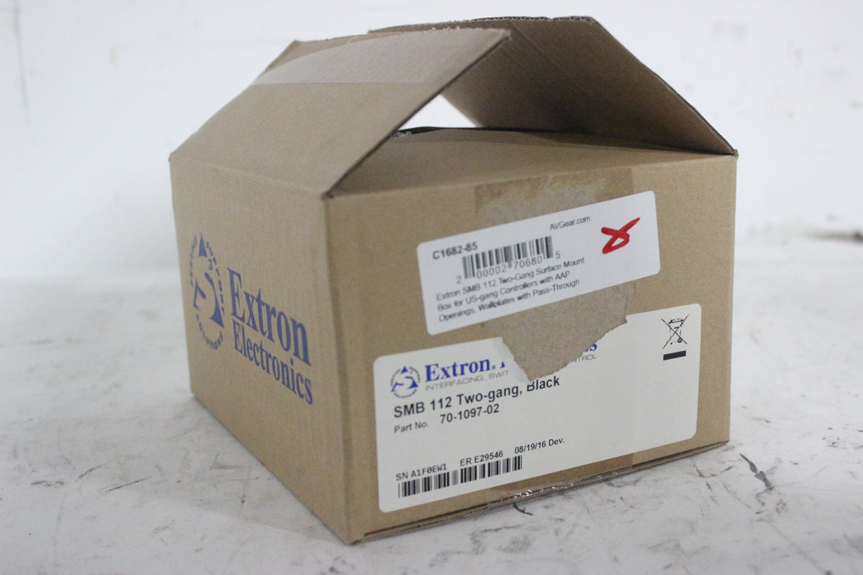 Extron SMB 112 Two-Gang Surface Mount Box for US-gang Controllers with AAP Openings, Wallplates with Pass-Through Connectors &amp; AAP Adapter Plates