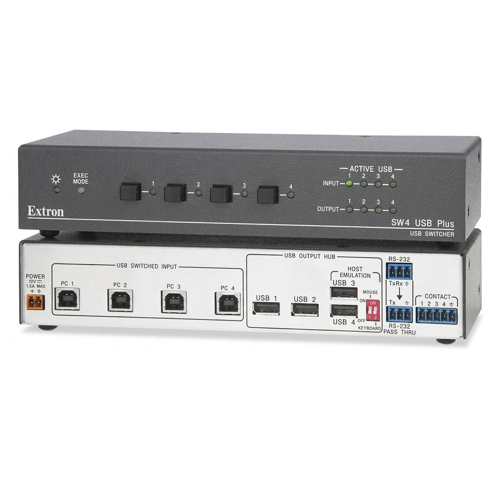 Extron SW4 USB PLUS USB Peripheral Sharing Switch - 4 x USB 2.0 - Desktop
