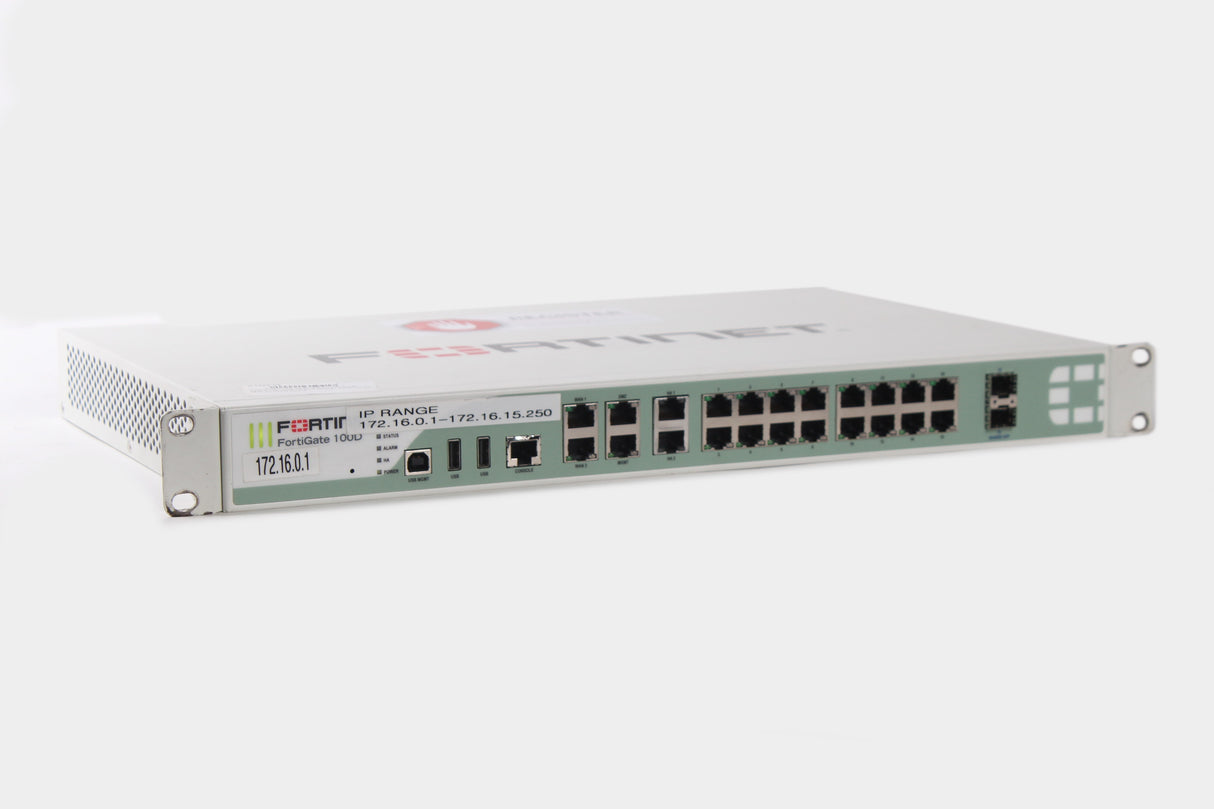FORTINET FG-100D Security Firewall Appliance VPN 16 Port Gigabit Ethernet 2x SFP 2x WAN 2x HA (FOR PARTS)