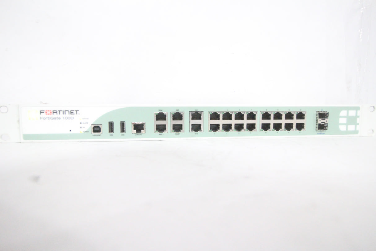 FORTINET FG-100D Security Firewall Appliance VPN  16 Port Gigabit Ethernet 2x SFP 2x WAN 2x HA (FOR PARTS)