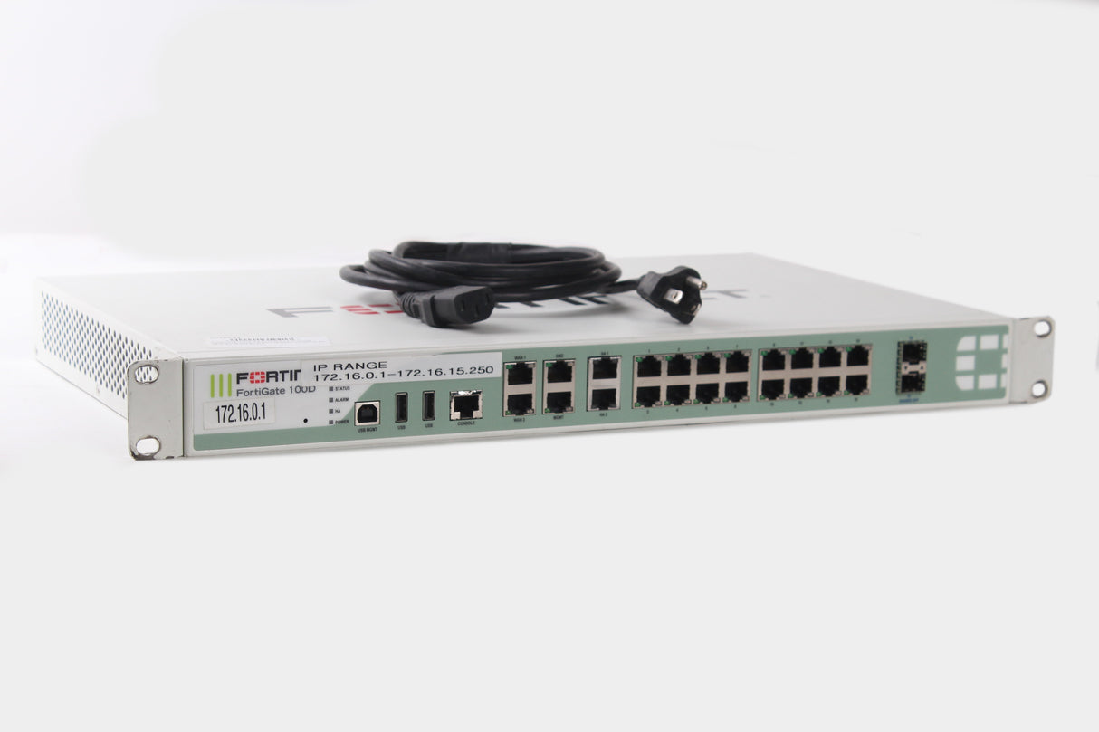 FORTINET FG-100D Security Firewall Appliance VPN 16 Port Gigabit Ethernet 2x SFP 2x WAN 2x HA (FOR PARTS)