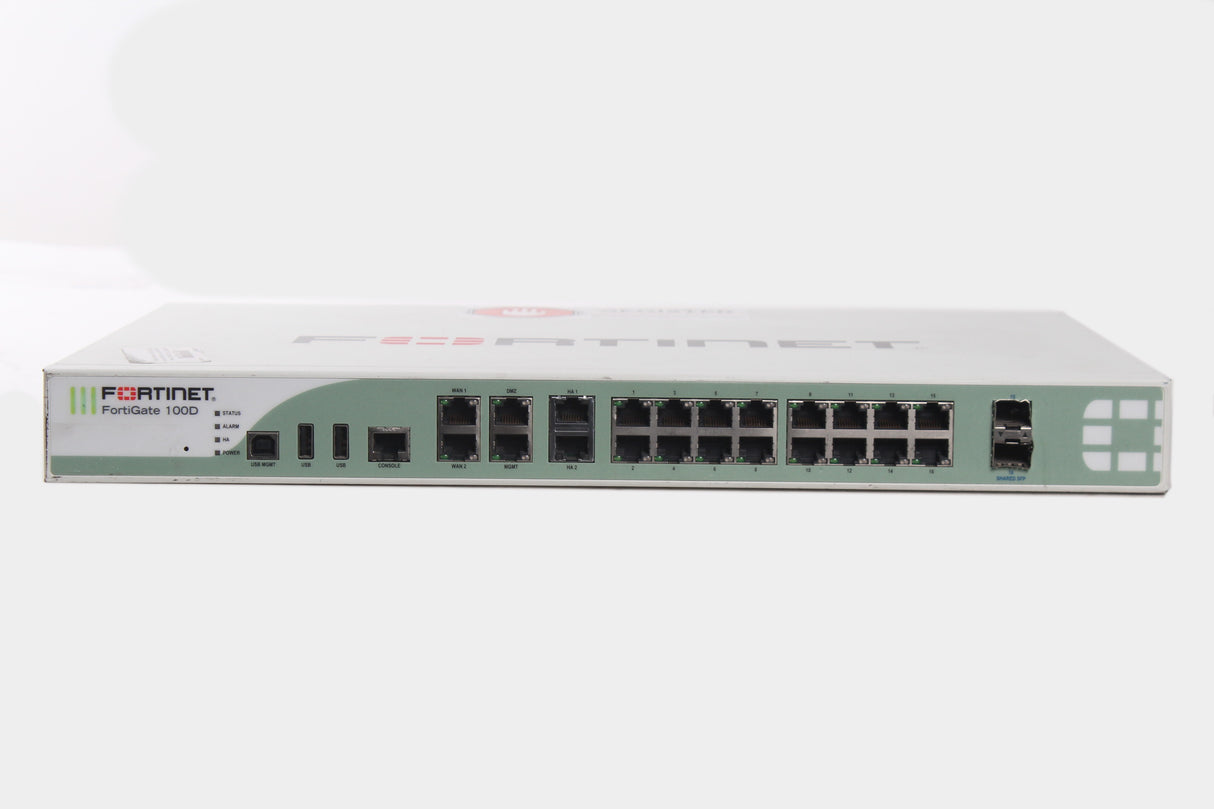 FORTINET FG-100D Security Firewall Appliance VPN  16 Port Gigabit Ethernet 2x SFP 2x WAN 2x HA (Missing brackets) (FOR PARTS)