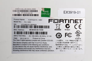 FORTINET FG-100D Security Firewall Appliance VPN  16 Port Gigabit Ethernet 2x SFP 2x WAN 2x HA (Missing brackets) (FOR PARTS)