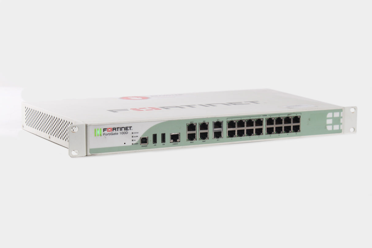 FORTINET FG-100D Security Firewall Appliance VPN 16 Port Gigabit Ethernet 2x WAN 2x HA (FOR PARTS)