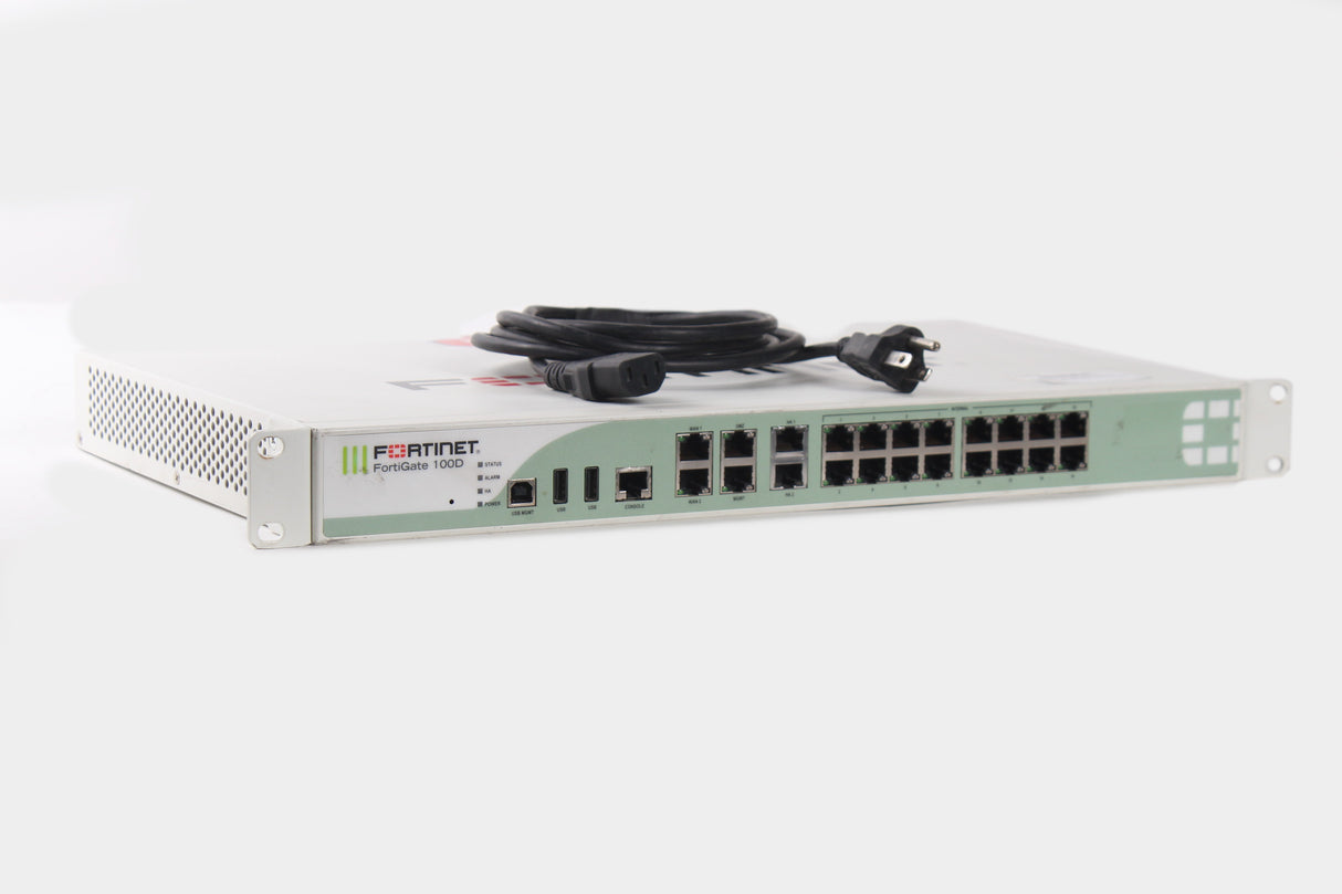 FORTINET FG-100D Security Firewall Appliance VPN 16 Port Gigabit Ethernet 2x WAN 2x HA (FOR PARTS)