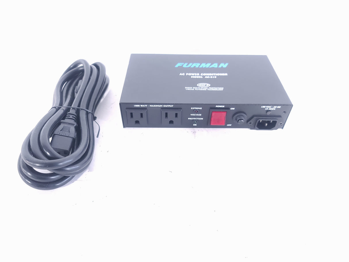 Furman AC-215 Two Outlet Power Conditioner w/ Power Cable in Box
