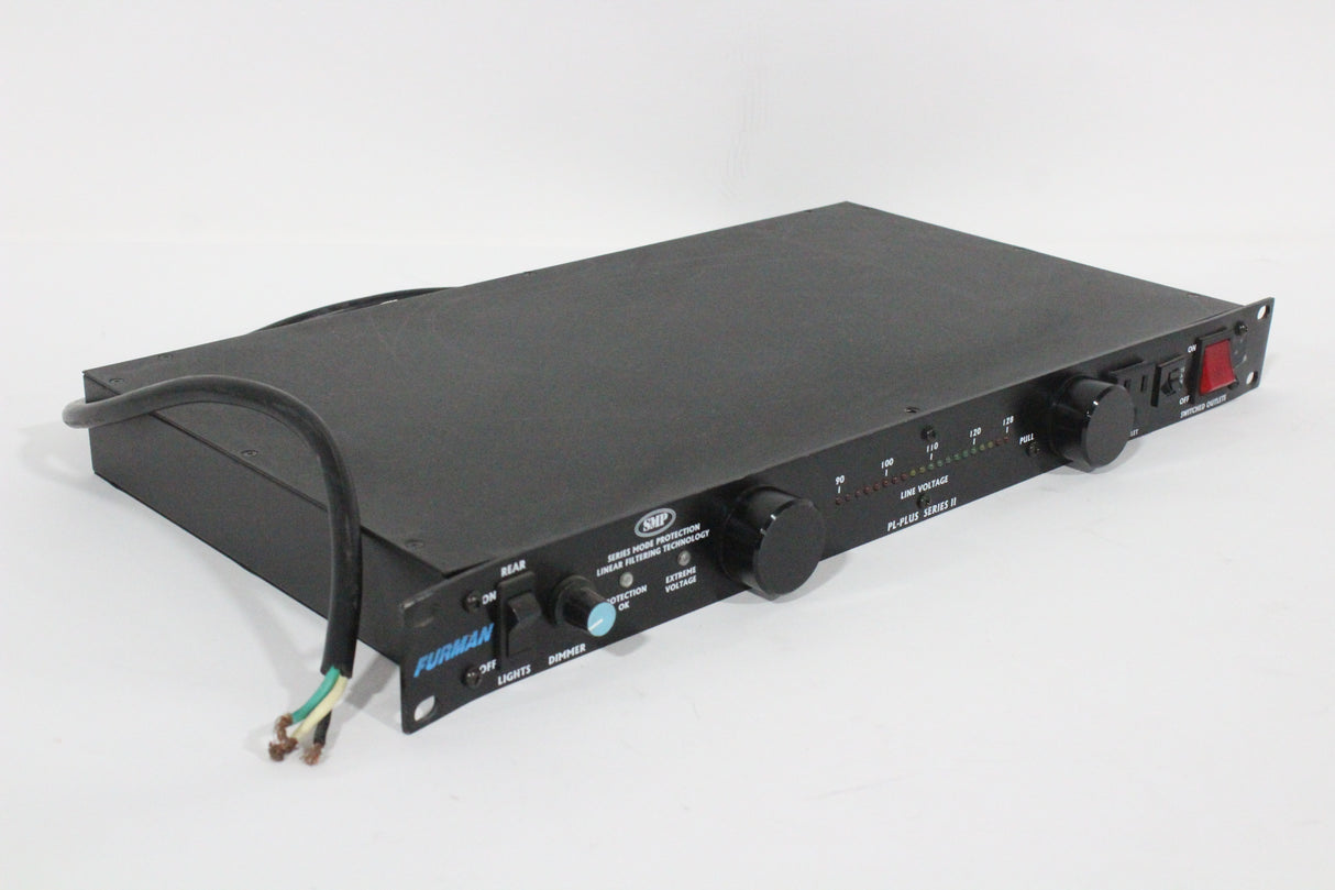 Furman PL-Plus II 8-Outlet Rack Mount Power Conditioner &amp; Surge Protector, with 2 LED Lights &amp; Voltage Meter - 15 Amp/120V