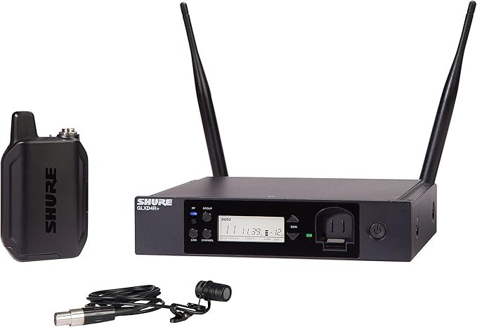 Shure GLXD14R+ Dual-Band Wireless Cardioid Lav Presenter Rack System with WL185 & SB904 Li-Ion Battery - Z3 2.4 & 5.8GHz GLXD14R+/85-Z3