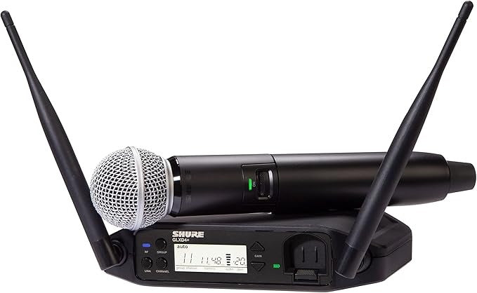 Shure GLXD24+ Dual-Band Wireless Vocal System with SM58 Microphone (Z3: 2.4, 5.8 GHz)