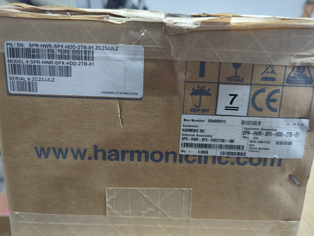 Harmonic HWR-SPX-HDD-2TB-01 Hard Drive Kit