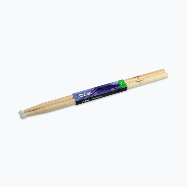 (NEW) On-Stage HN7A Hickory Drum Sticks (7A, Nylon Tip, 12pr)