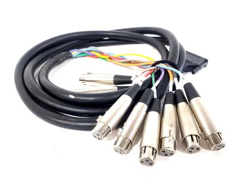 Hosa DTM-802 2m XLR Fanout Cable w/ (3) Male & (3) Female