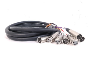 Hosa DTM-802 2m XLR Fanout Cable w/ (3) Male & (3) Female