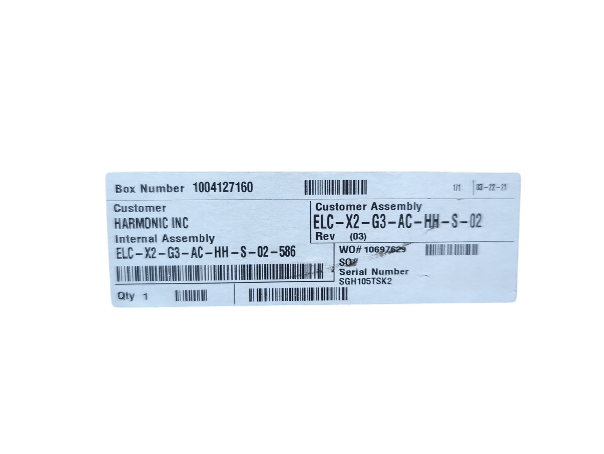 Harmonic ELC-X2-G3-AC-HH-S-02 Server (Open Box)