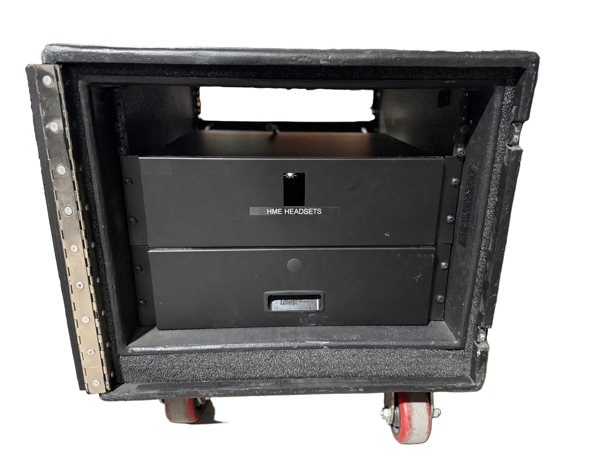 Hard Wheeled RU Case w/ (2) Drawers & 1RU Antenna Mount Rack Unit