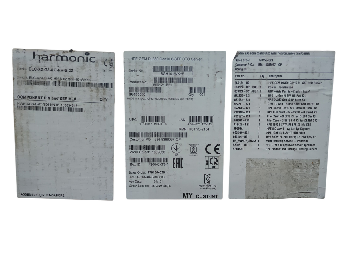 Harmonic ELC-X2-G3-AC-HH-S-02 Server (Open Box)