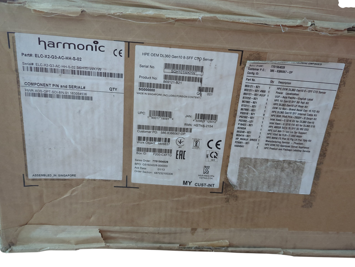 Harmonic ELC-X2-G3-AC-HH-S-02 Server (Open Box)