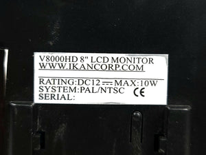 Ikam V8000HD 8" LCD Monitor in Original Box