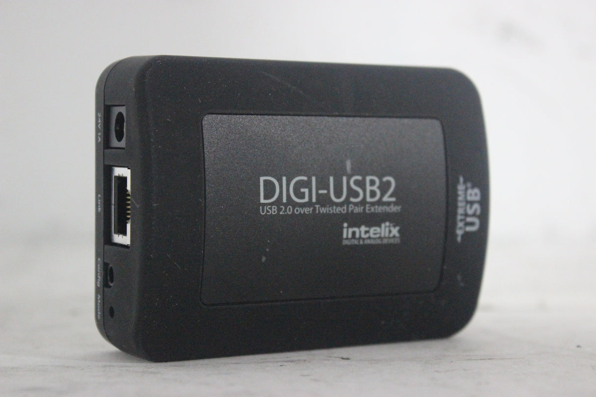Intelix DIGI-USB2 1-Port USB 2.0 Over Twisted Pair Extender w/ CAT 5e/6/7 Extender Port & 24V 1A AC/DC Adapter Cable