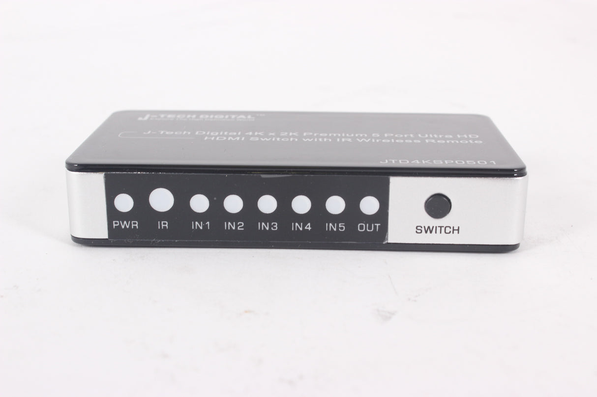 J-Tech Digital 4K x 2K 5 Port Ultra HD HDMI Switch w/ IR Wireless Remote in Original Box