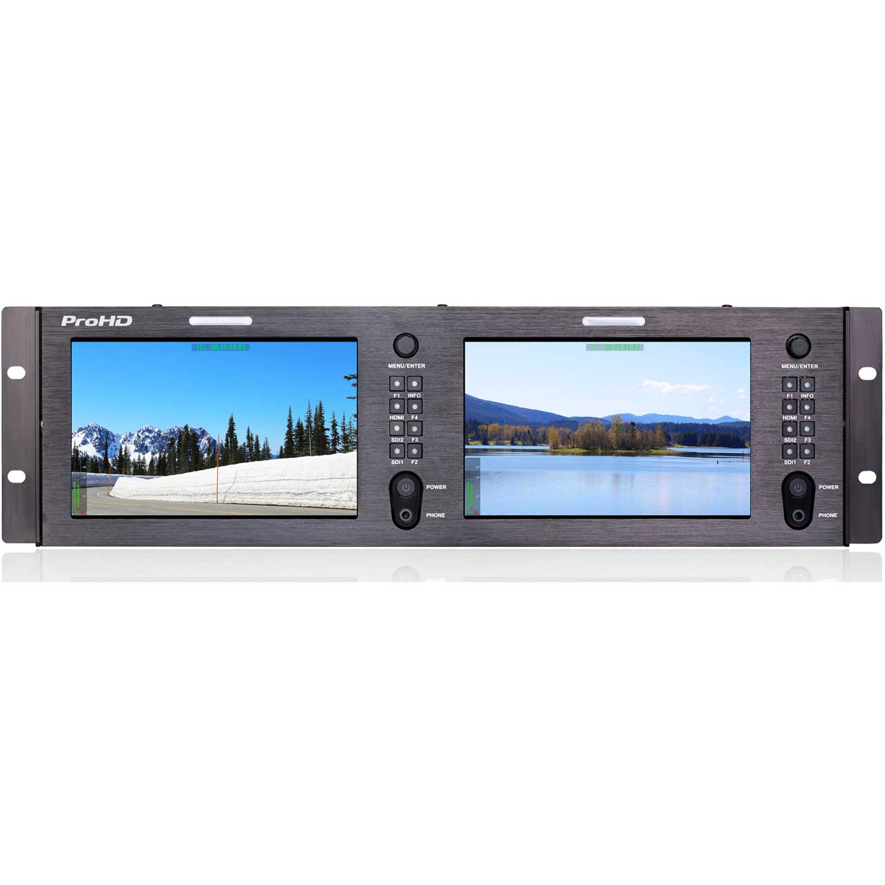 JVC Professional DT-X7HUx2 Dual 7-IN Full HD 4K-HDMI Rack Monitor