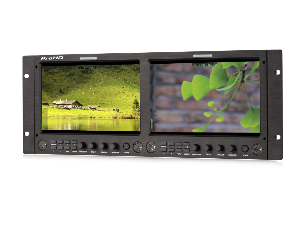 JVC Professional DT-X93HX2 ProHD Dual 9-IN Rack Display Monitor (3G-SDI, HDMI, Composite)