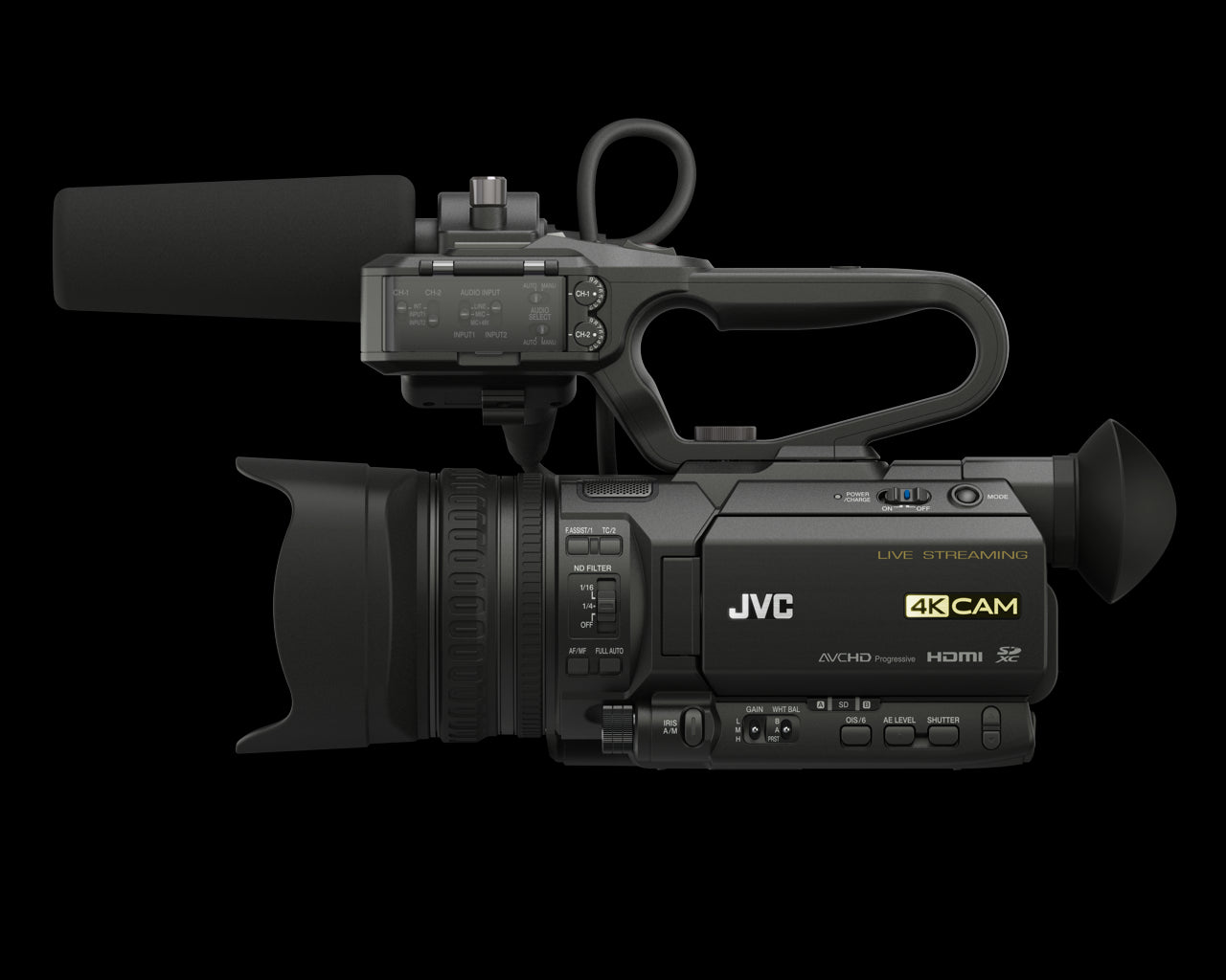 JVC Professional GY-HM250SP 4KCAM Sports Production Streaming Camcorder