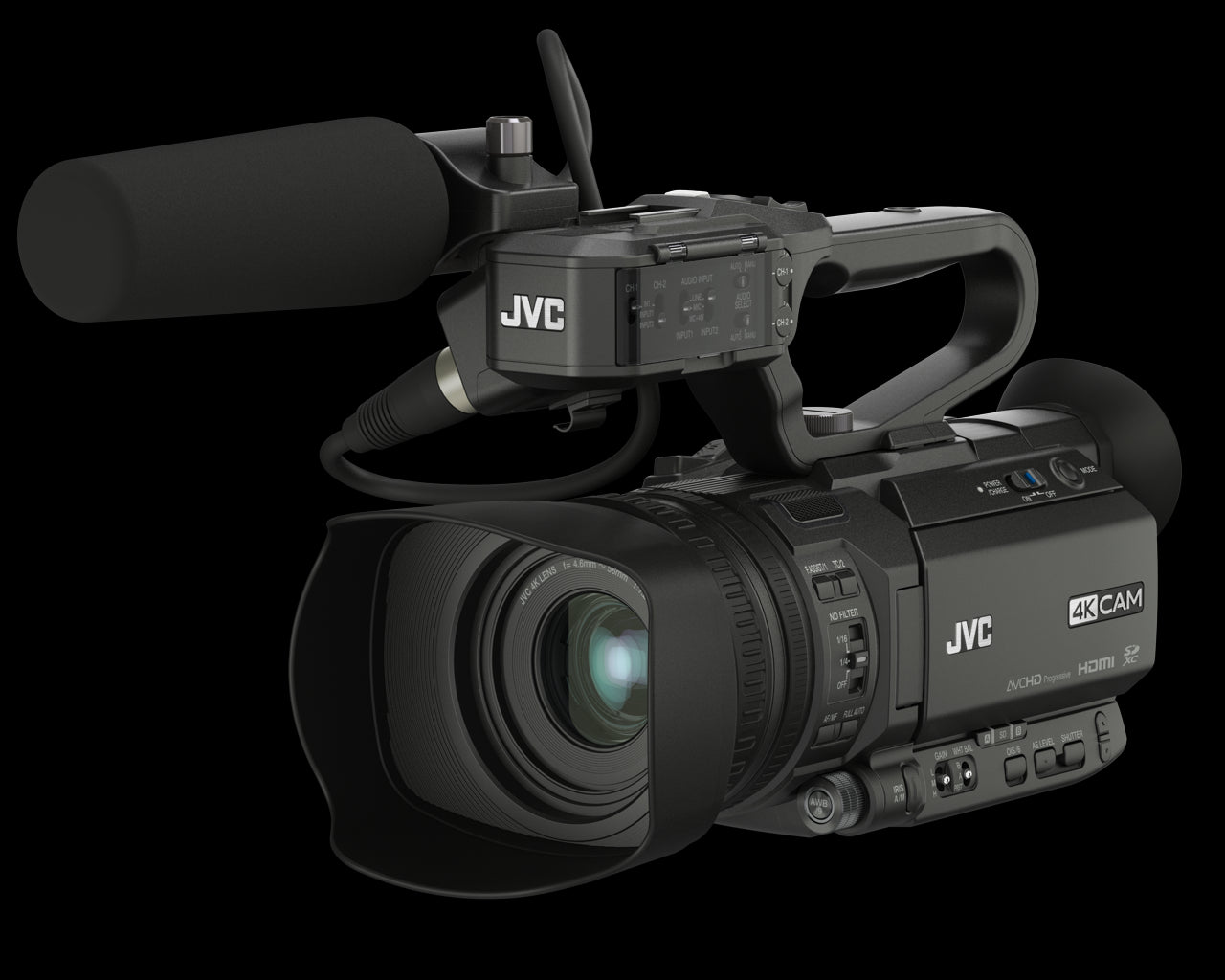 JVC Professional GY-HM250SP 4KCAM Sports Production Streaming Camcorder