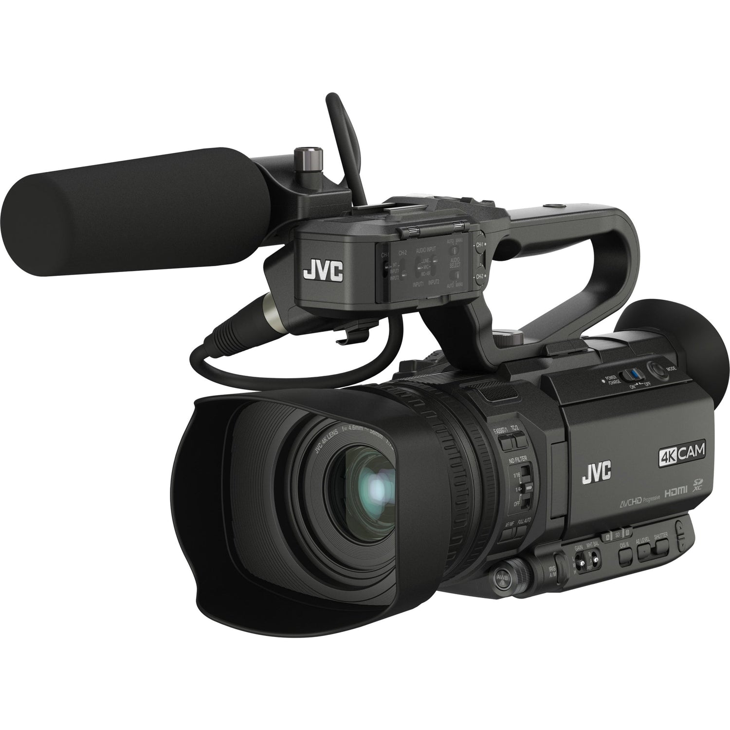JVC Professional GY-HM250SP 4KCAM Sports Production Streaming Camcorder