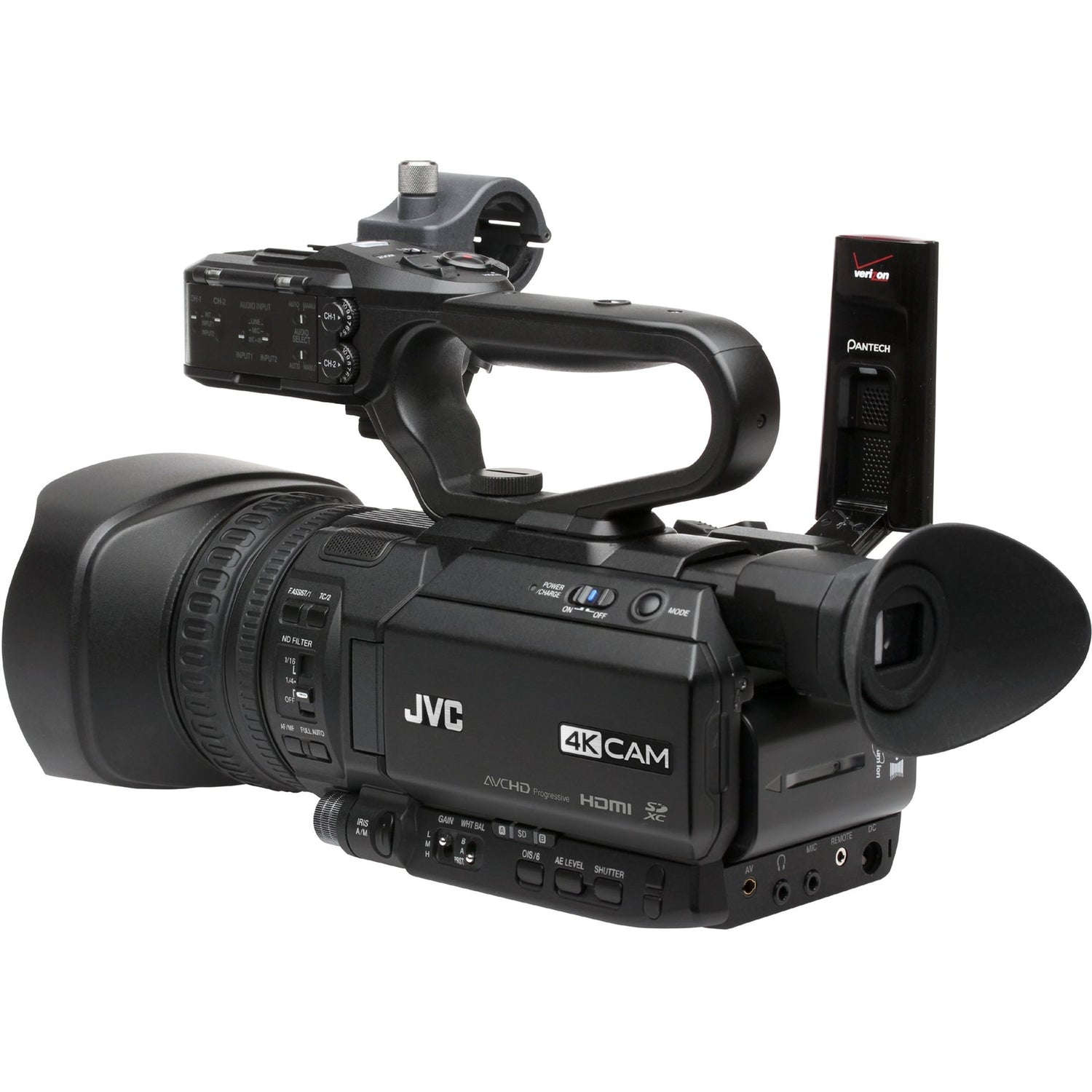 JVC Professional GY-HM170U 4KCAM Compact Handheld Camcorder w/Integrated 12x Lens